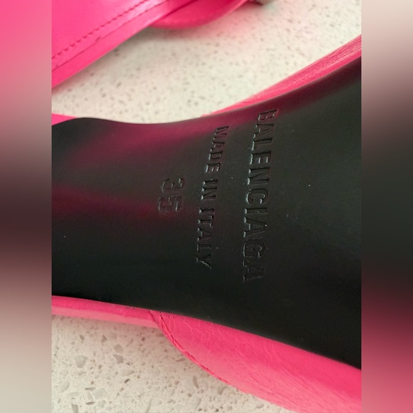 Balenciaga Cagole Leather Kitten Heels Fuchsia Pink Size EU 35 US 5 - Picture 11 of 11